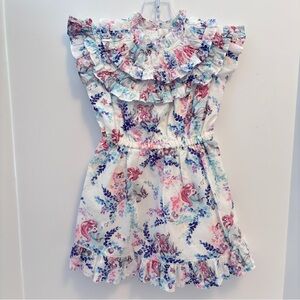 Disney X Janie and Jack Ariel Floral Ruffle Dress Jet Ivory Ariel Floral Size 3T